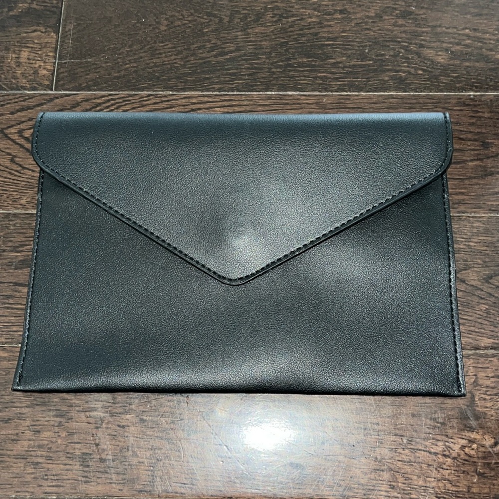 Black Vegan Leather Clutch